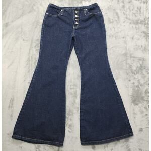 Vintage Hot & The Gang Jeans Womens 15 Juniors High Rise Mega Flare Bell Bottoms